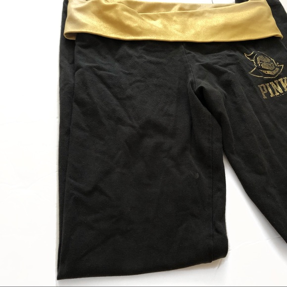 VS Pink UCF Knights Black and Gold Yoga Leggings - Picture 3 of 7
